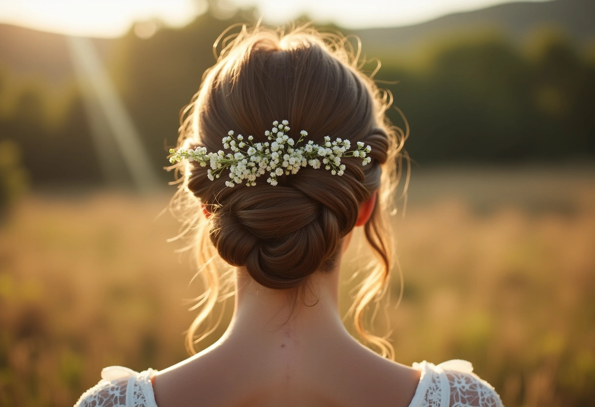 chignon de mariée tressé